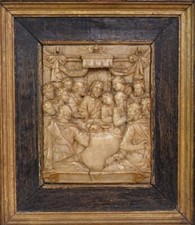 MERAVIGLIOSA PLACCA IN ALABASTRO RAFFIGURANTE “L’ULTIMA CENA”, MALINES XVII SEC.