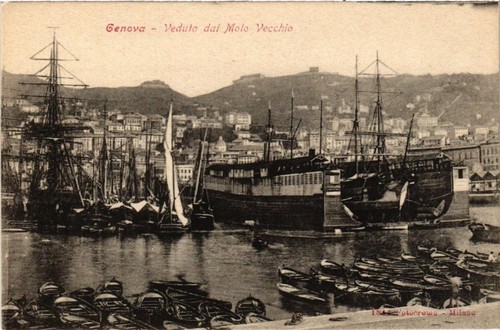 Cpa genova veduta - ak, molo