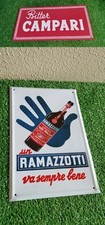 2 Tabelle in Metallo Pubblicitarie Bitter Campari, Un Ramazzotti Va Sempre Bene
