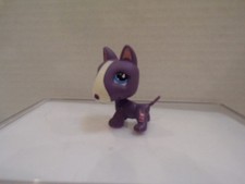 Littlest Pet Shop~#2448~Bull Terrier~Cane cucciolo~Crema viola~Occhi a pois blu