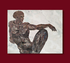 Antonio Gatto Figura su Bianco Dipinto Olio Arte Contemporanea Originale