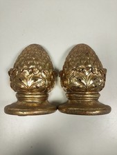 2 Pigne Ferma carta o Soprammobili in Terracotta Dorate "Sia Collection"