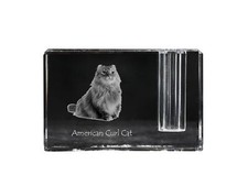 Gatto riccio americano portapenne in cristallo con gatto Art-Dog
