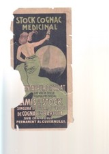 pubblicità STOCK COGNAC MEDICINAL BARCOLA TRIESTE originale 1910/20 no dudovich?