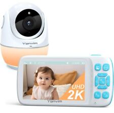 Yonvim Baby Monitor 2K con telecamera, Baby Monitor 5 UHD