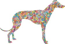 sticker adesivi adesivo moto auto peace and love fiore cane levriero