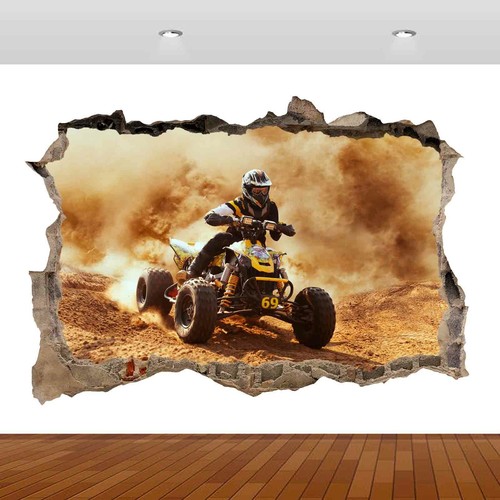Adesivo murale quad atv sporco - adesivo,