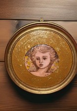 Quadro Dipinto Mano fine 70 Bambino Nobile Angelo su miniatura  Luisa Marzatico 