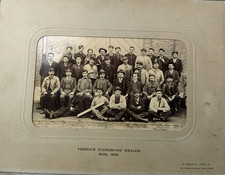 Biella foto di gruppo maestranze e operai Ferrovie Economiche Biellesi 1906