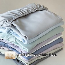 Lenzuolo con angoli lusso in seta di gelso naturale 100% seta coprimaterasso fascia alta