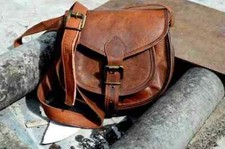 Borsa donna vintage in vera pelle marrone messenger tracolla tracolla tracolla