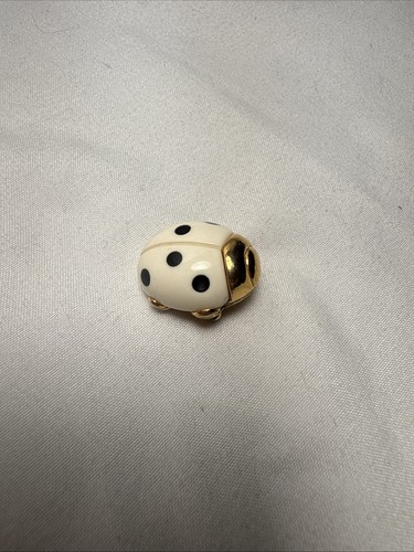 Spilla coccinella bianca