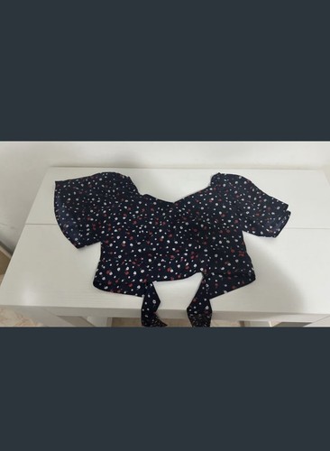 Top cortofloreale con fiocco - top,