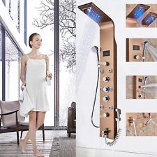 Pannello Colonna doccia idromassaggio inox LED Pioggia cascata soffione doccia