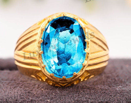 Anello uomo topazio - , blu