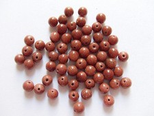 15pz perline  in pietra d'oro goldstone sintetica tondo 6mm colore marrone