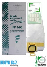 SACCHETTI ASPIRAPOLVERE FOLLETTO VK 140 150 VORWERK 6 PEZZI CON DOVINA ORIGINALE