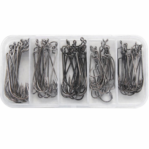 101pcs offset worm - 101pcs, hooks