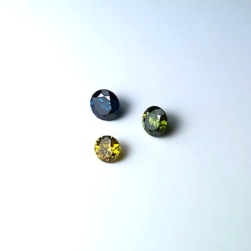 Diamanti colorati blu - 3, giallo
