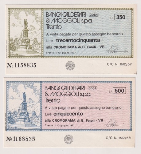 Miniassegni calderari - miniassegni, &