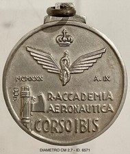 REGIA ACCADEMIA AERONAUTICA CORSO IBIS MEDAGLIA ARGENTO A.IX 1930 REGNO D’ITALIA