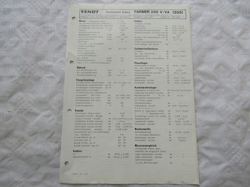 Scheda tecnica officina fendt - scheda,