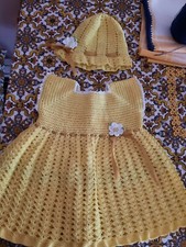 vestito uncinetto fatto a mano compl.di cartellino con nastrino regolabile