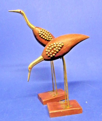 Coppia gru cicogne - , legno