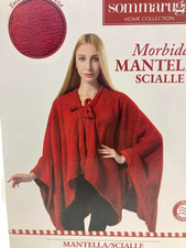 MANTELLA PONCHO SCIALLE DONNA IN PILE CON LACCIO INVERNALE MASTROBIANCO SCOZZESE