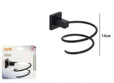 x Porta Phon Asciugacapelli Moderno Fissaggio a Parete Bagno Nero Opaco dfh