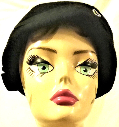 Pillbox cappello vintage nero - pillbox,