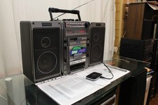 HITACHI TRK-9140W RADIO HIFI REGISTRATORE CASSETTE GHETTOBLASTER BOOMBOX + BLUETOOTH