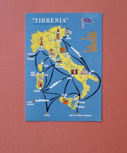 Cartolina tirrenia società - cartolina, di