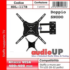 STAFFA TV SOSTEGNO LCD LED DA POLLICI 14" A 32" PESO MAX 18 KG SUPPORTO PARETE