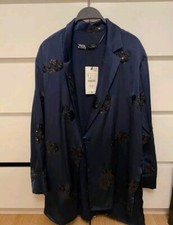 NEW ZARA SS24 SATIN NAVY BLUE