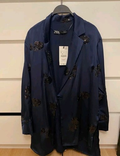 New zara ss24 satin navy - satin,