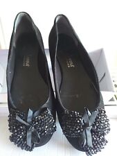 Scarpe ballerine donna nere camoscio 38 eleganti con applicazioni 