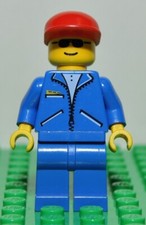 Lego Town Operaio jbl001 autista camion carro attrezzi giacca zip blu 1995 1998