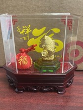 Statua pesce Arowana oro Feng