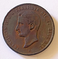 HN Napoli Francesco II di Borbone 1859 10 tornesi AE Gig#4  r210