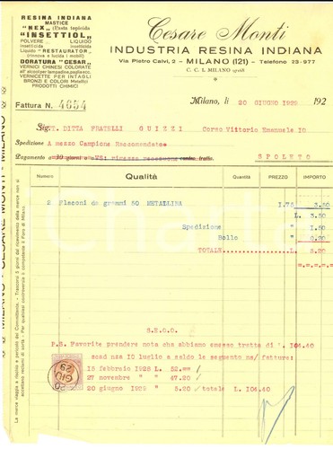 1929 milano via calvi ditta - 1929,