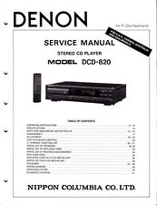 Manuale di servizio originale Denon DCD-820