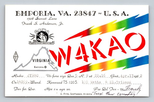 Radio amatoriale qsl - qsl, w4kao