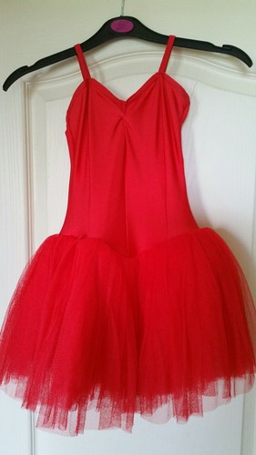Abito tutù rosso danza body