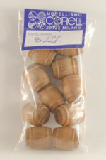 Corel B222 Set 10 botti modello barile in legno H=15mm per modellismo diorama