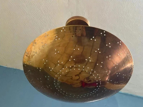 Lampadario disco ottone - a,
