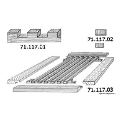 Arc listello rettangolare teak - rettangolare,