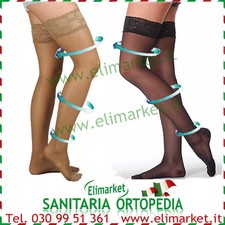 Autoreggenti elastiche graduate pizzo sexy calze 140 den varici vene varicose