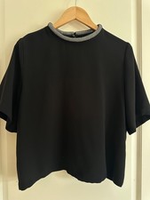 Top donna nero manica corta