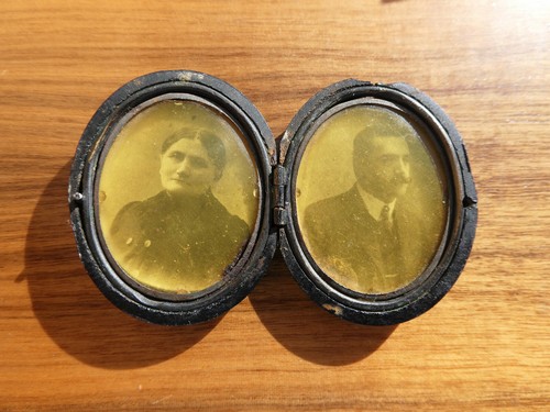 Antico portafoto ebanite - in,